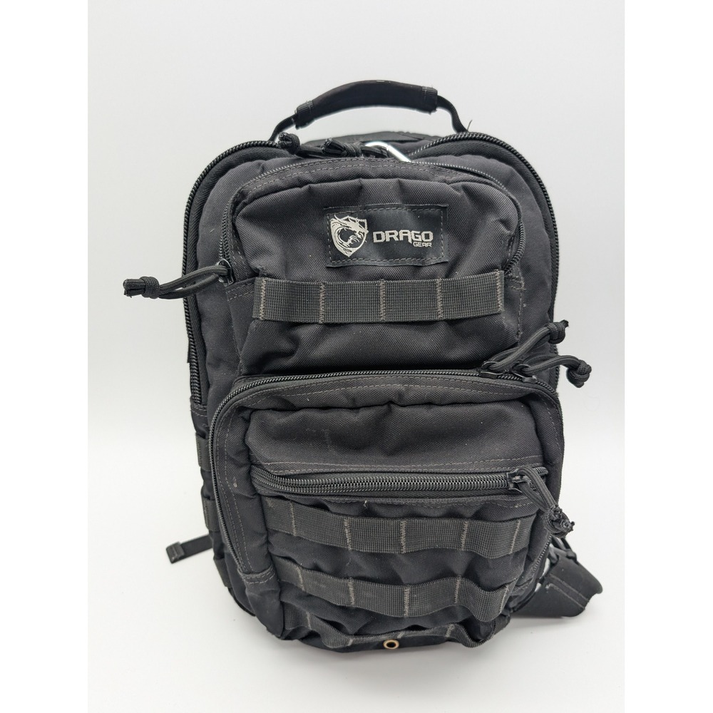 Drago Gear Tactical Sling Backpack Black MOLLE Single Strap Bag